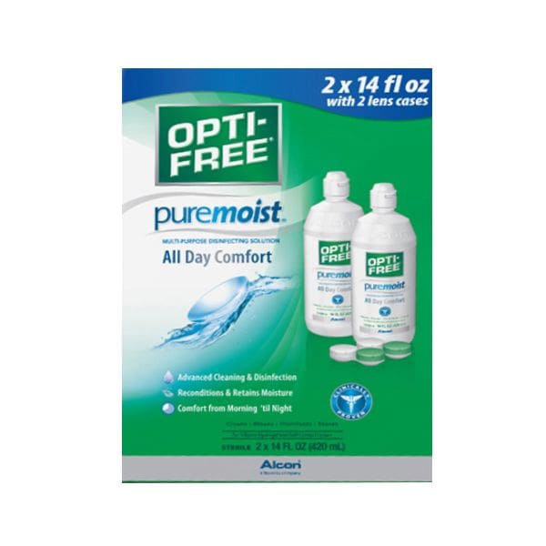 Opti-Free PureMoist Contact Lens Care Solution 2 pk./14 fl. oz. with 2 Lens Cases - Opti-Free