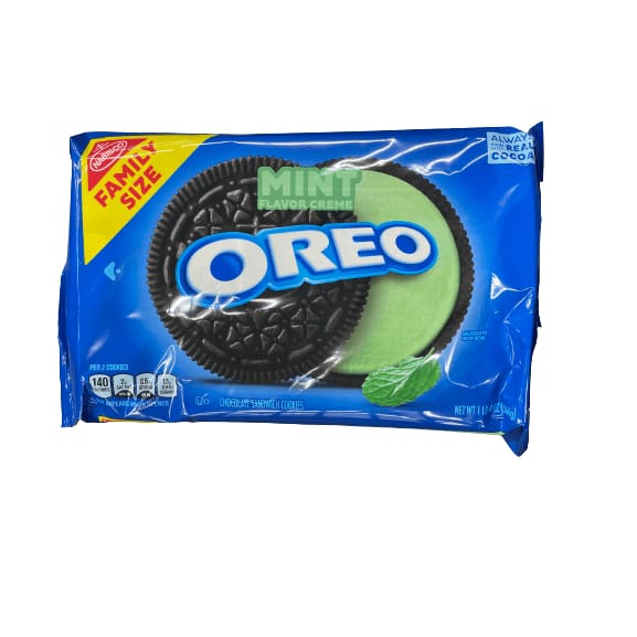 Oreo OREO Mint Flavored Creme Chocolate Sandwich Cookies, Family Size, 20 oz