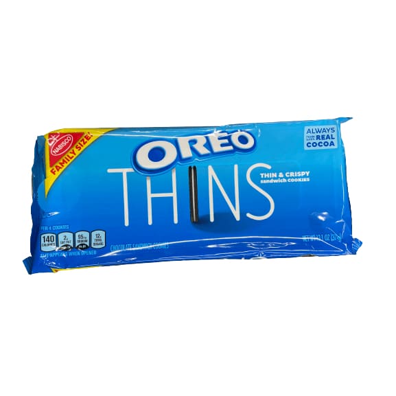 Oreo OREO Thins Chocolate Sandwich Cookies, Family Size, 13.1 oz