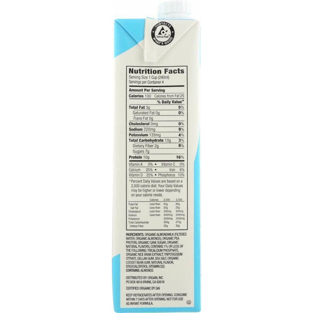 Orgain Orgain Organic Almond Milk Lightly Sweetened Vanilla, 32 oz