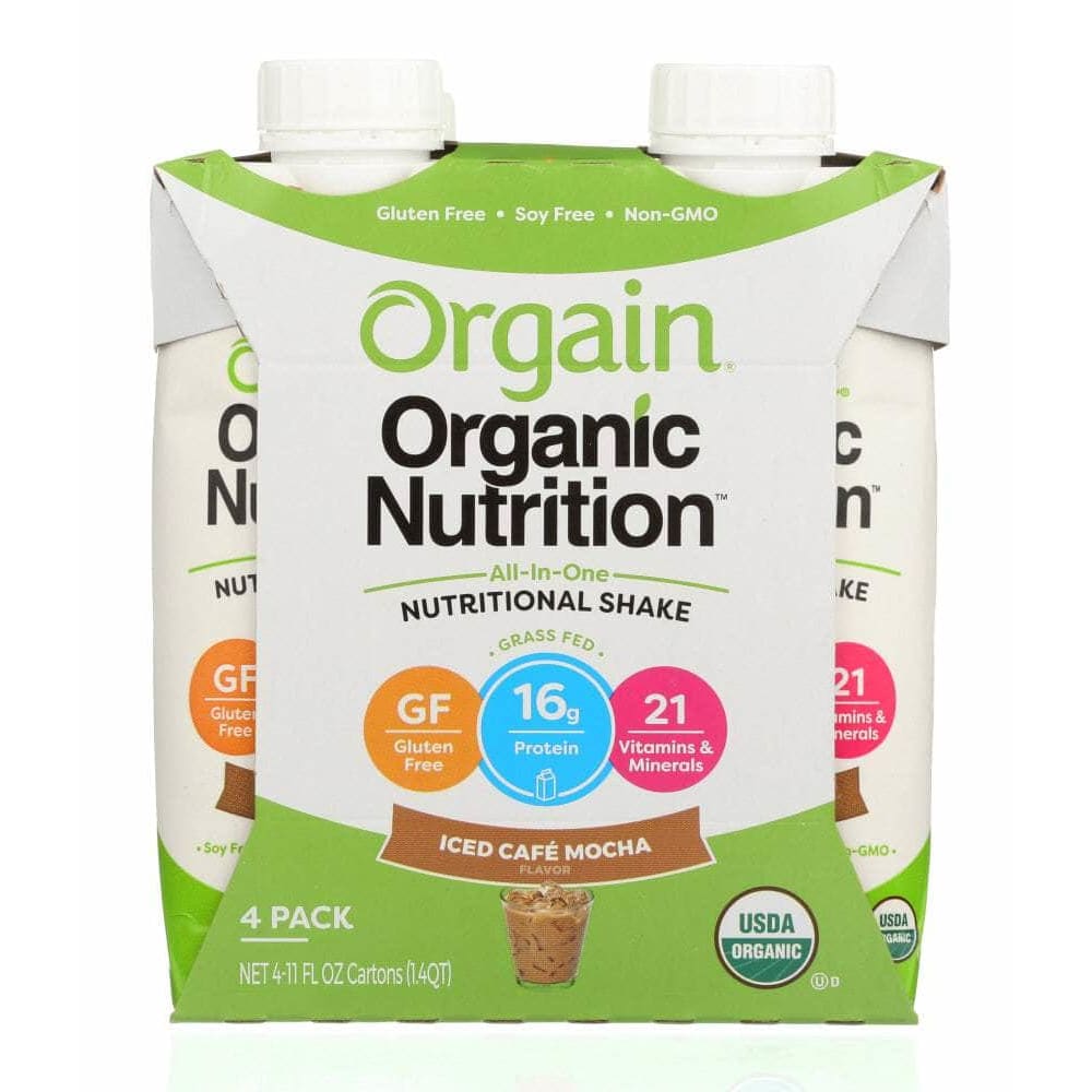 Orgain Orgain Organic Iced Cafe Mocha Nutritional Shake 4 count (11 oz each), 44 oz