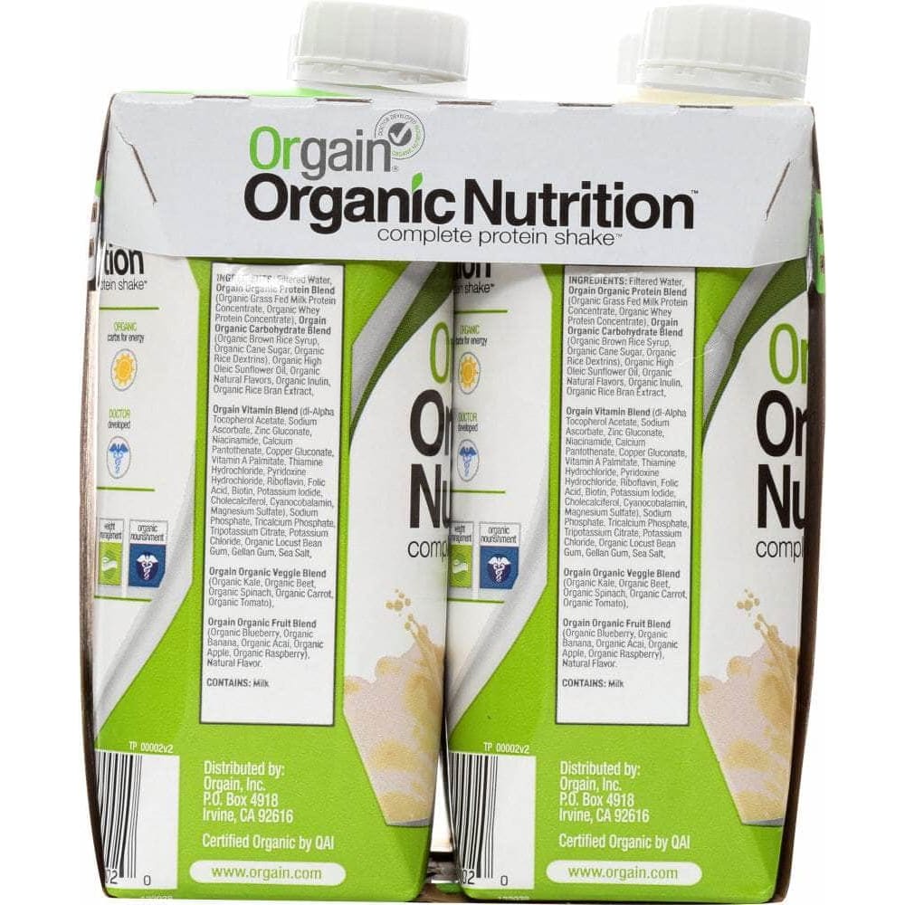 Orgain Orgain Organic Nutritional Shake Sweet Vanilla Bean 4 count, 44 oz