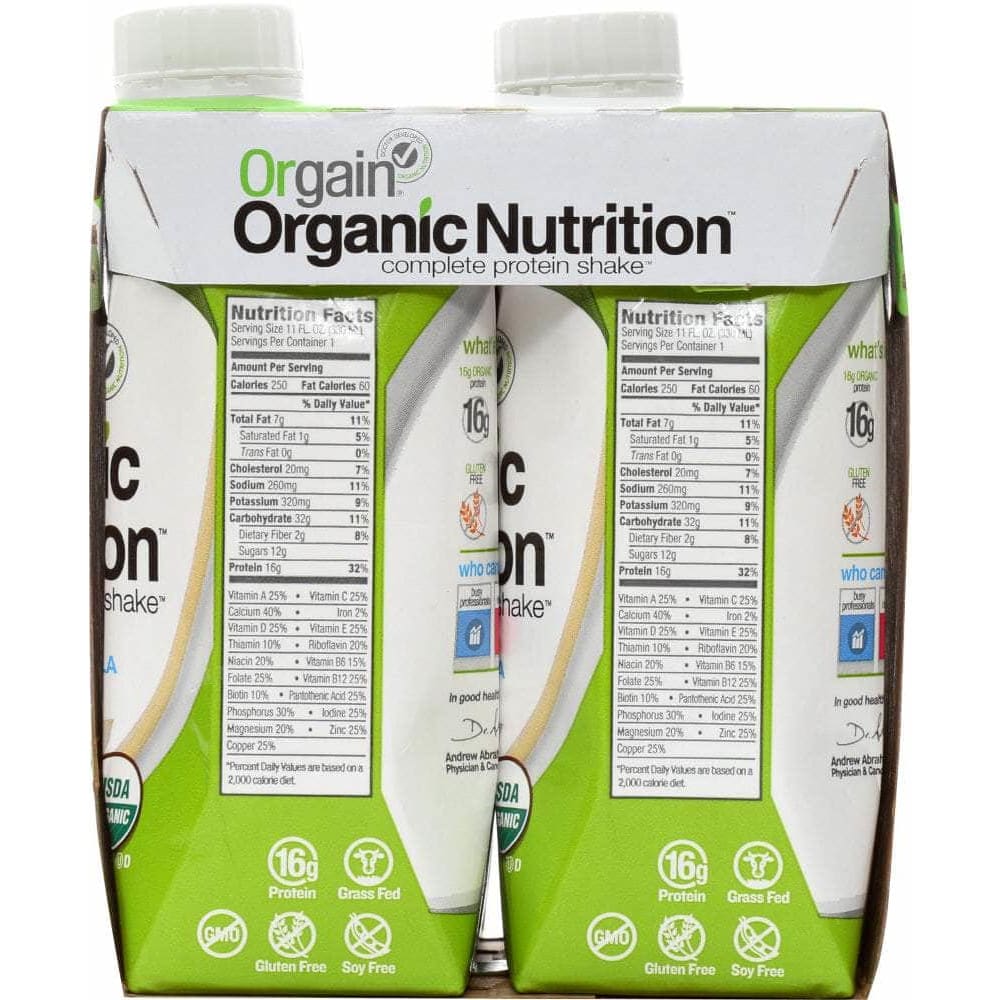 Orgain Orgain Organic Nutritional Shake Sweet Vanilla Bean 4 count, 44 oz