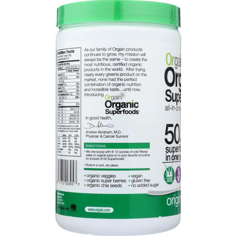 ORGAIN Orgain Organic Superfoods All-In-One Super Nutrition Original, 0.62 Lb