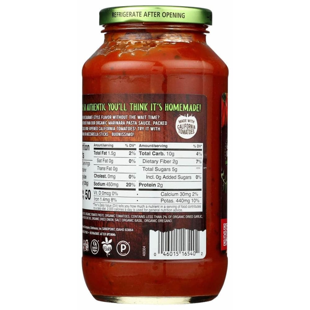 ORGANICVILLE Grocery > Pantry > Pasta and Sauces ORGANICVILLE: Sauce Pasta Marinara, 24 oz