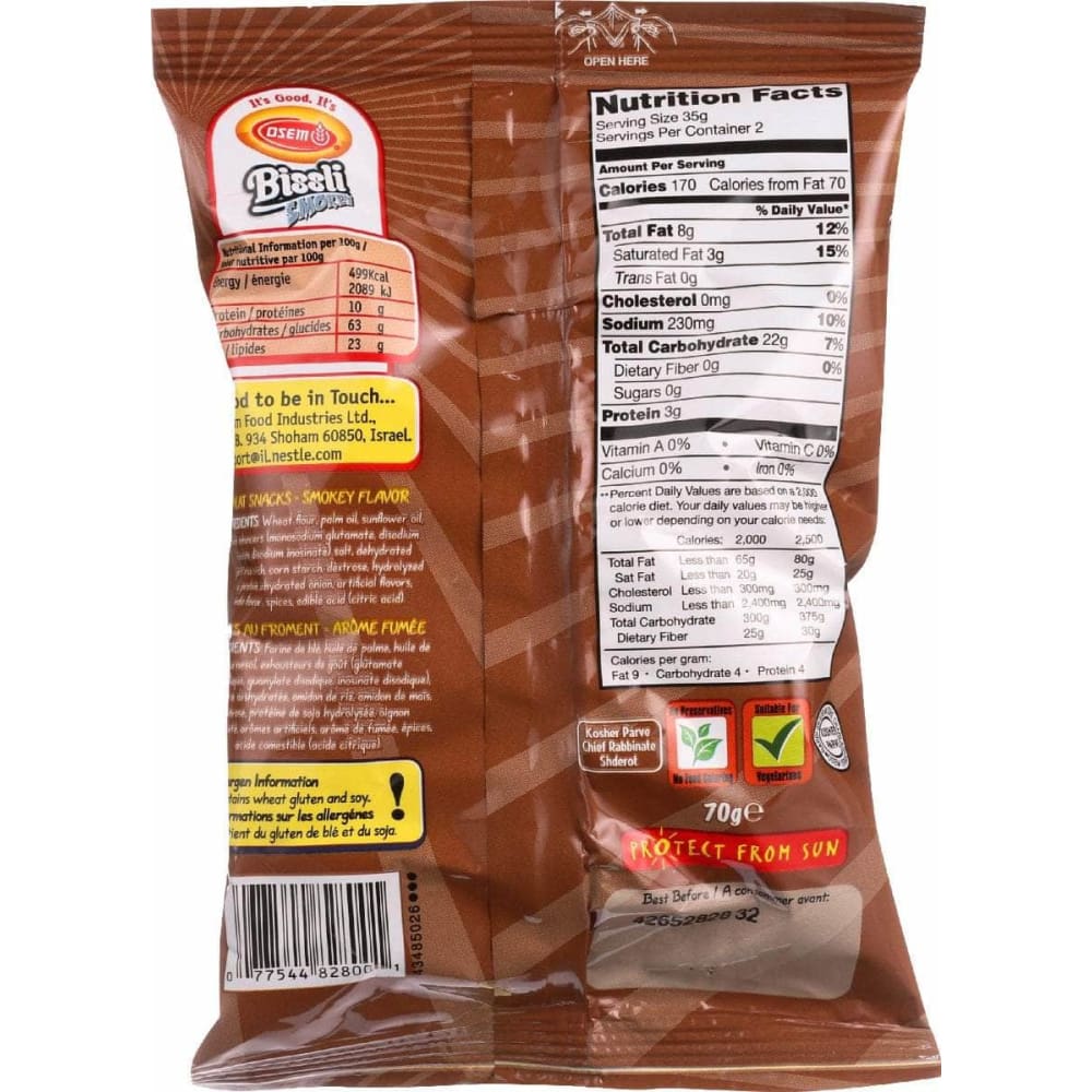 OSEM Grocery > Snacks > Chips > Snacks Other OSEM: Bissli Smokey, 2.5 oz