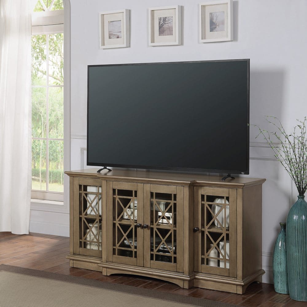 OSP Home Furnishings 60 Marcel Console with 4 Glass Doors - TV Stands & Media Consoles - OSP