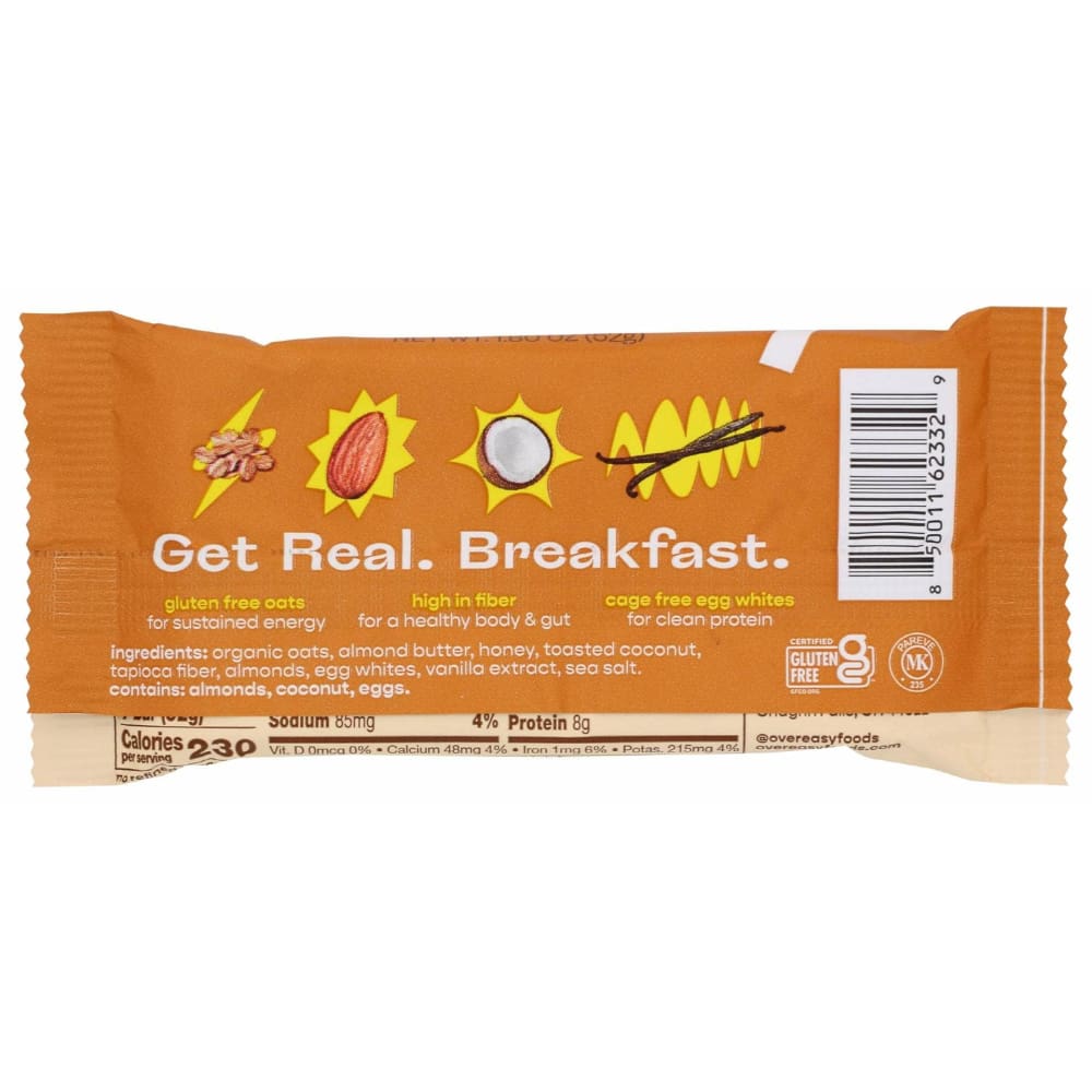 OVER EASY Grocery > Breakfast > Breakfast Foods OVER EASY: Toasted Coconut Breakfast Bar, 1.8 oz