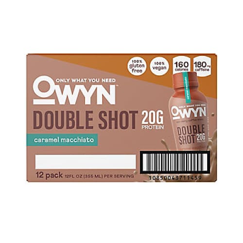 OWYN 20g Double Shot Caramel Macchiato Plant Protein Shake 12 ct./12 oz. - Home/Grocery/Weight Loss & Nutrition/Nutritional Drinks/ - OWYN