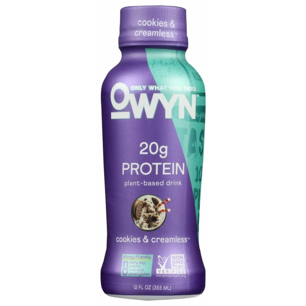 OWYN Vegan Protein Shke Ckie Crm, 12 oz (Case of 4) | ShelHealth