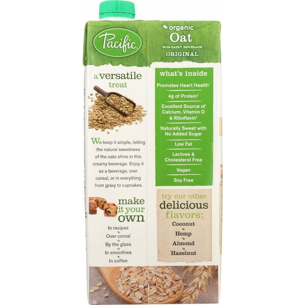 Pacific Foods Pacific Foods Organic Oat Dairy Free Original Beverage, 32 oz