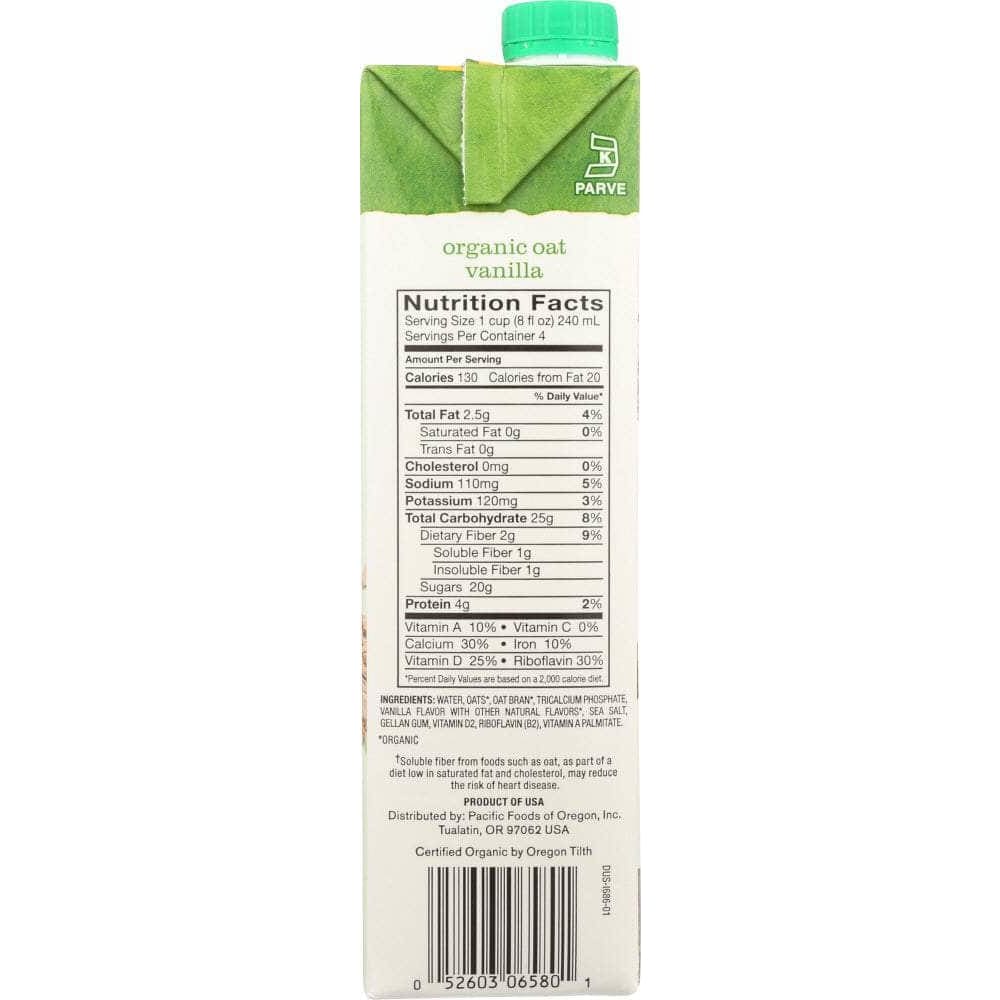 Pacific Foods Pacific Foods Organic Oat Non-Dairy Vanilla Beverage, 32 oz