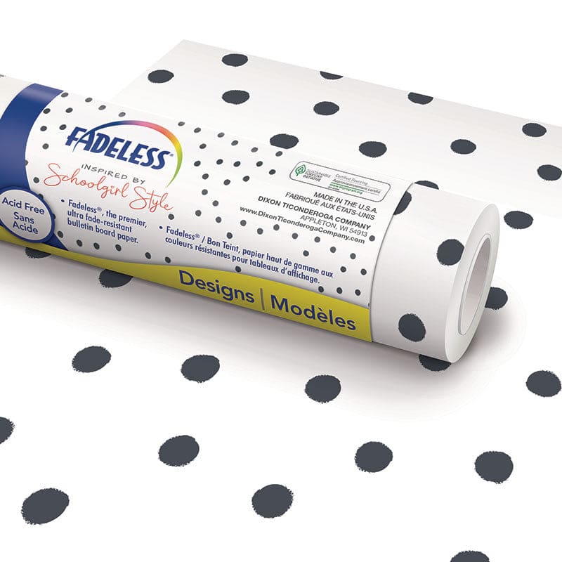 Painted Dots 48In X 50Ft Roll Schoolgirl Style - Bulletin Board & Kraft Rolls - Dixon Ticonderoga Co - Pacon