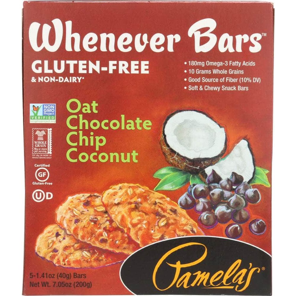 Pamelas Pamela's Whenever Bars Oat Chocolate Chip Coconut, 7.05 oz