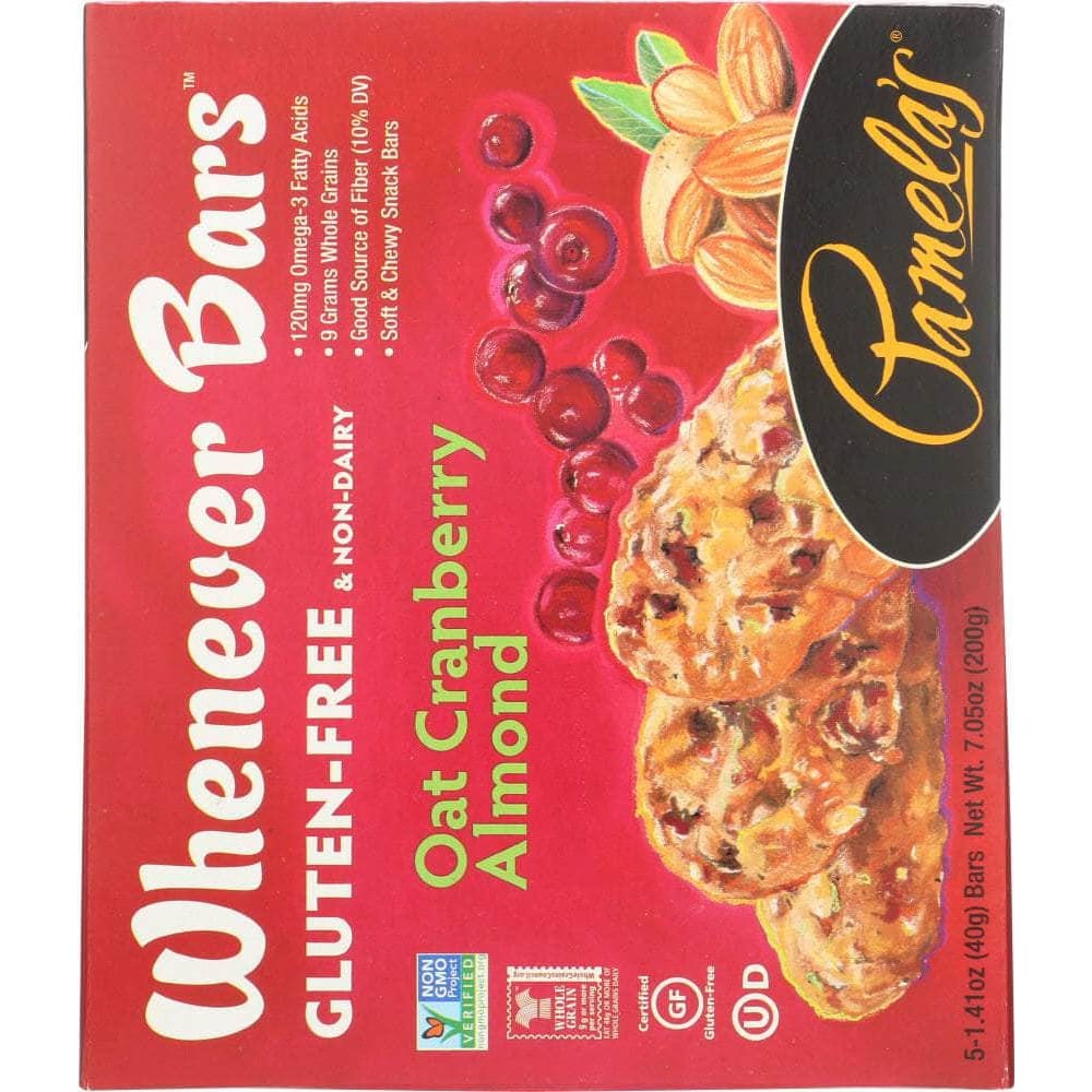 Pamelas Pamela's Whenever Bars Oat Cranberry Almond, 7.05 oz