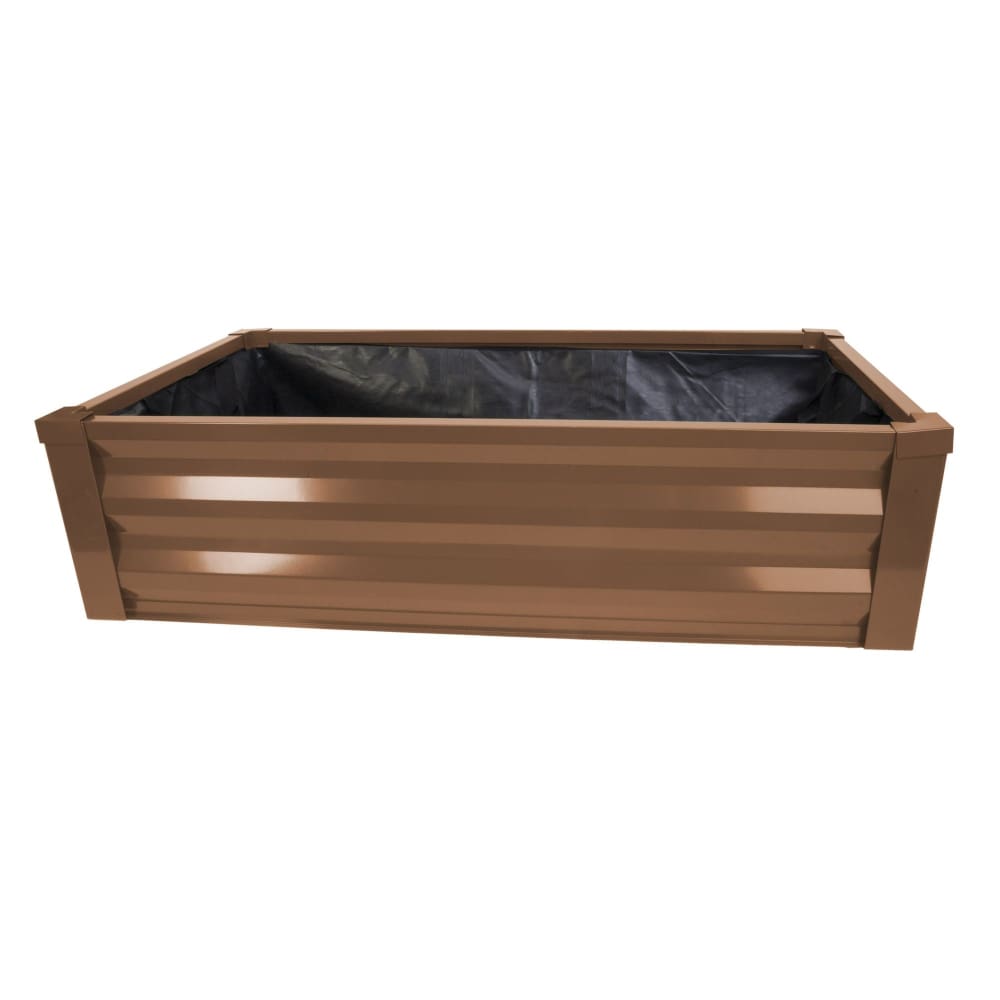 Panacea Raised Metal Bed Planter with Liner - Bronze - Panacea