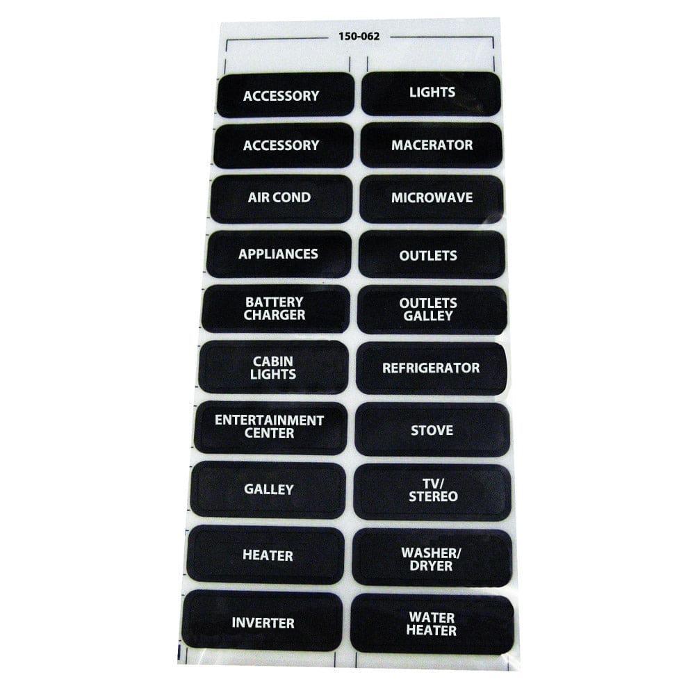 Paneltronics AC-20 Assorted Label Sheet (Pack of 4) - Electrical | Switches & Accessories - Paneltronics