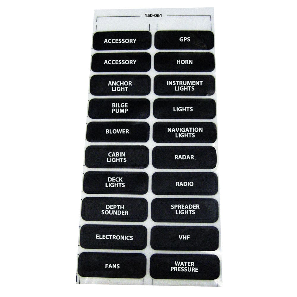 Paneltronics DC-20 Assorted Label Sheet (Pack of 4) - Electrical | Switches & Accessories - Paneltronics