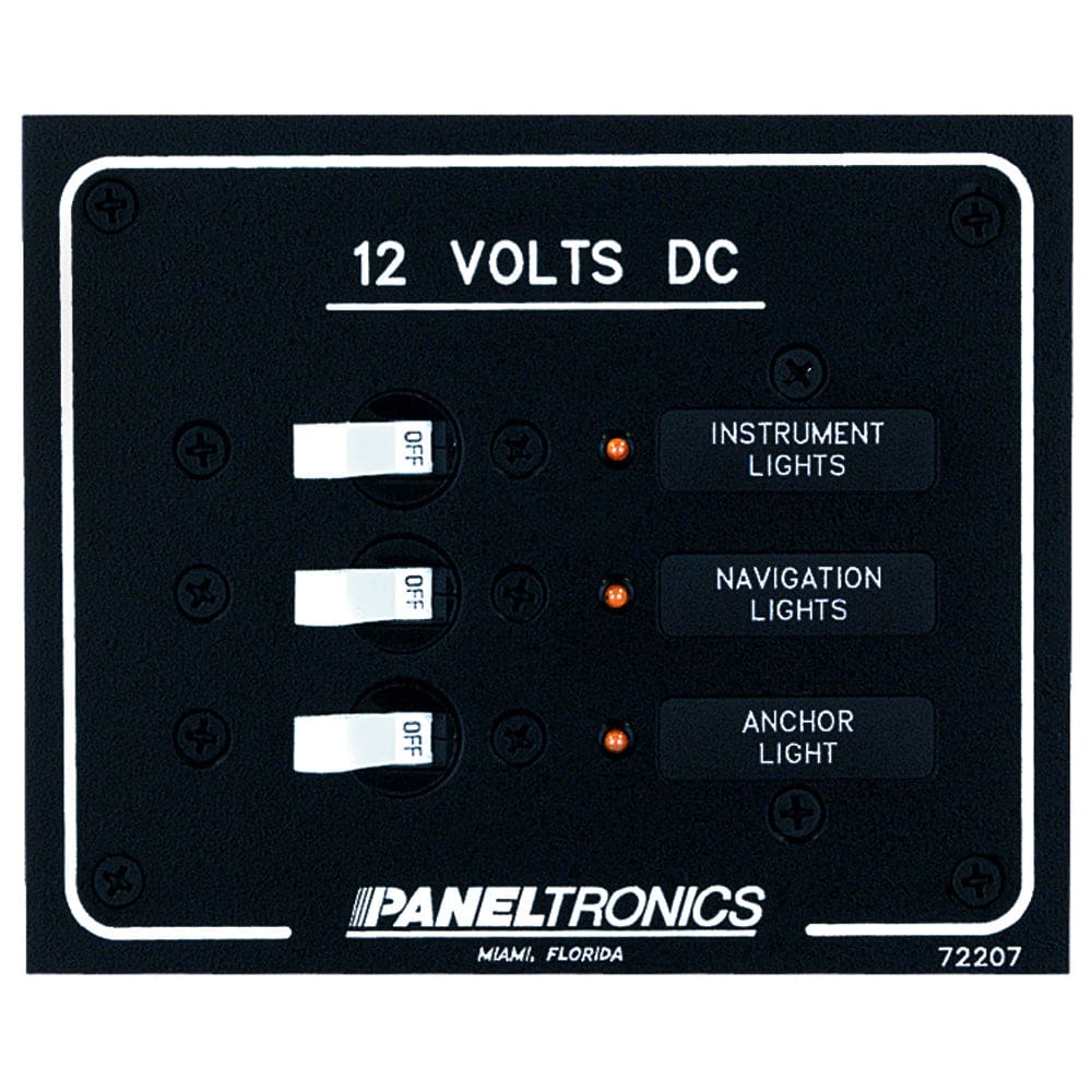 Paneltronics Standard DC 3 Position Breaker Panel w/ LEDs - Electrical | Electrical Panels - Paneltronics