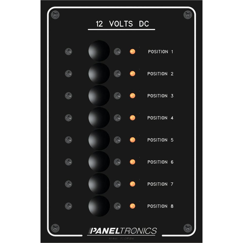 Paneltronics Standard Panel - DC 8 Position Circuit Breaker w/ LEDs - Electrical | Electrical Panels - Paneltronics