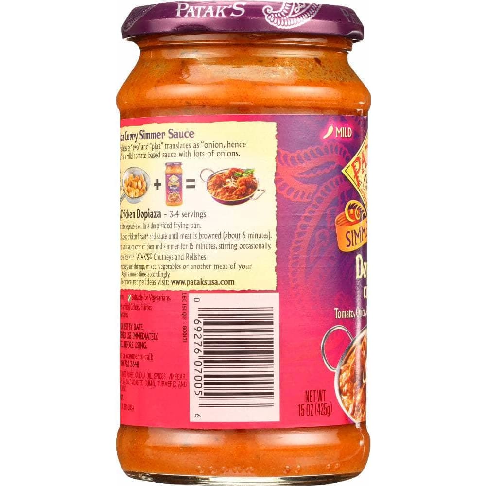 Pataks Pataks Cooking Sauce Dopiaza, 15 oz