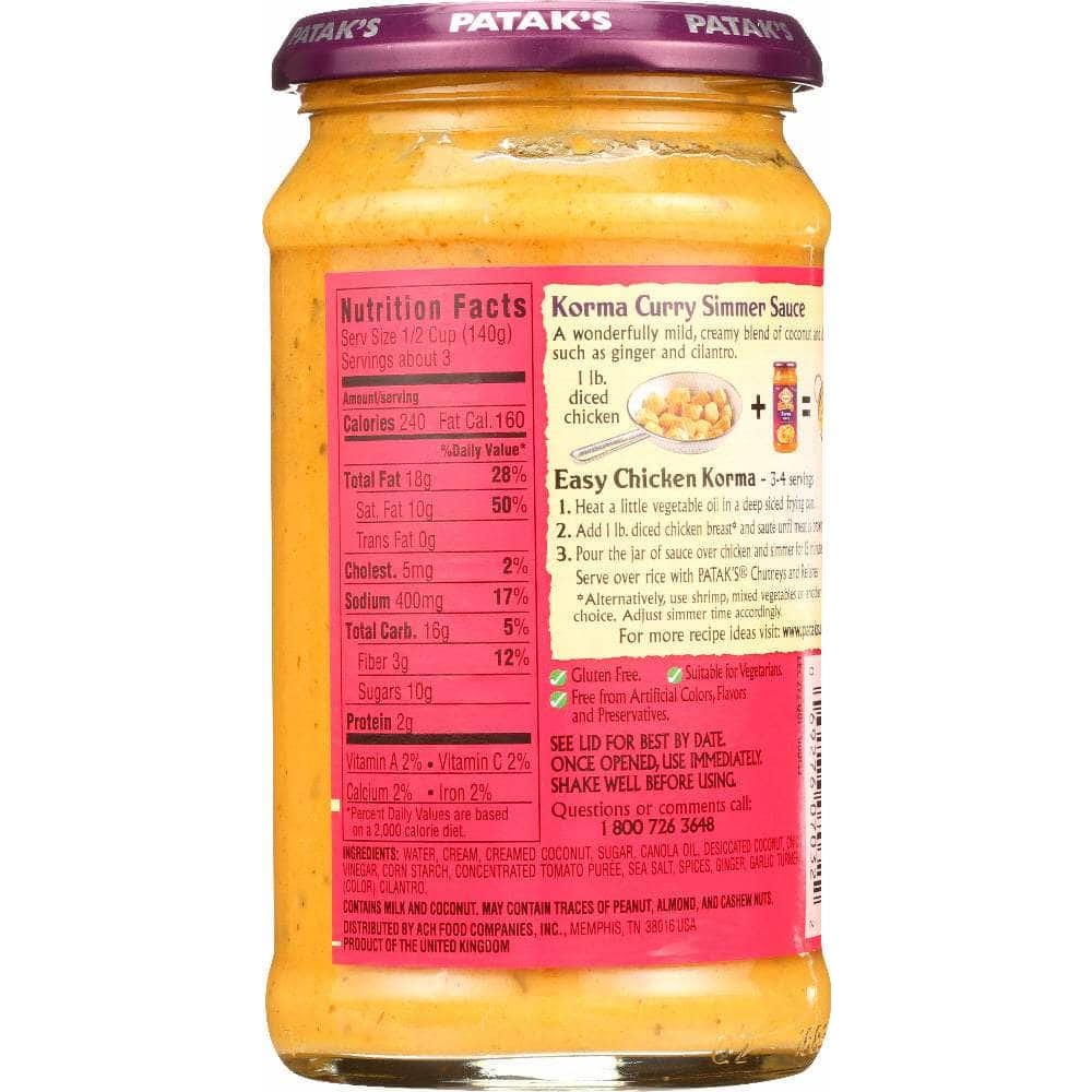 Pataks Patak's Cooking Sauce Rich Creamy Coconut Korma Curry, 15 Oz