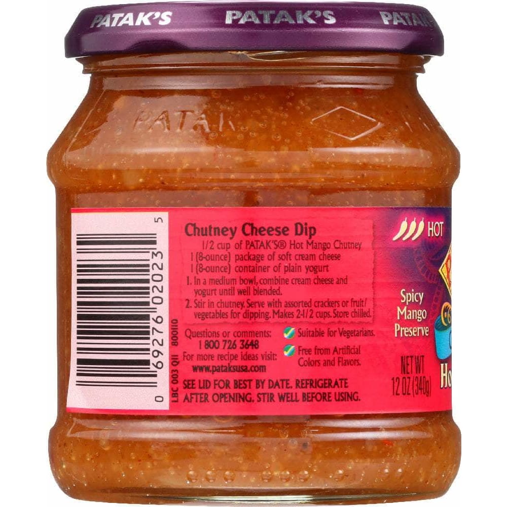 Pataks Patak's Hot Mango Chutney, 12 oz