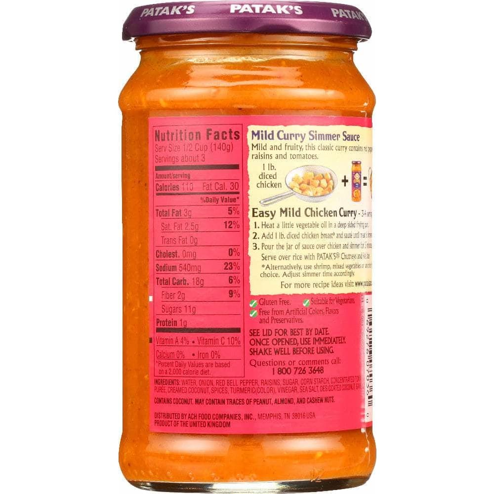 Pataks Pataks Sauce Curry Mild, 15 oz