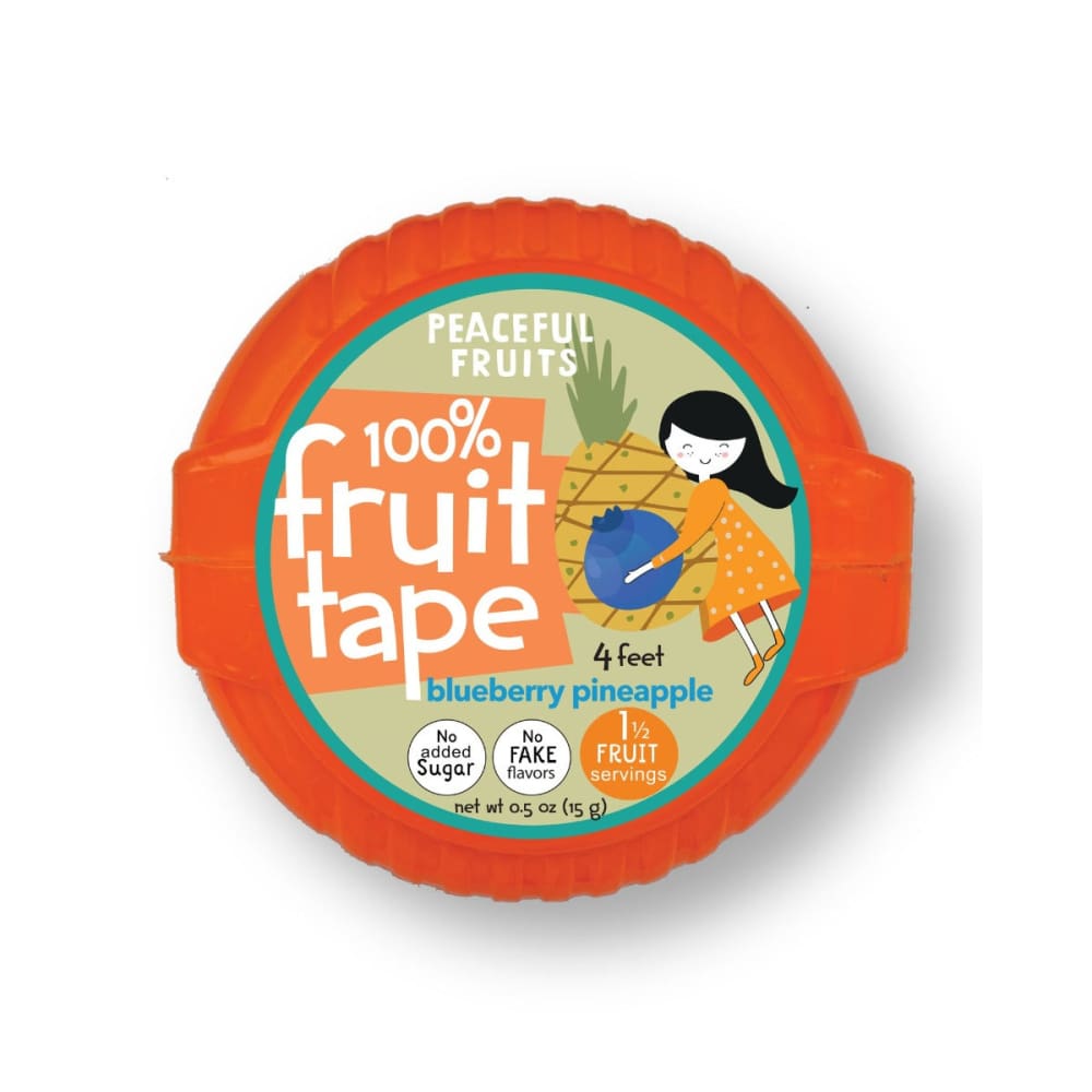 PEACEFUL FRUITS: Blueberry Pineapple Candy Fruit Tape 0.5 oz (Pack of 5) - Grocery > Chocolate Desserts and Sweets > Candy - PEACEFUL FRUITS