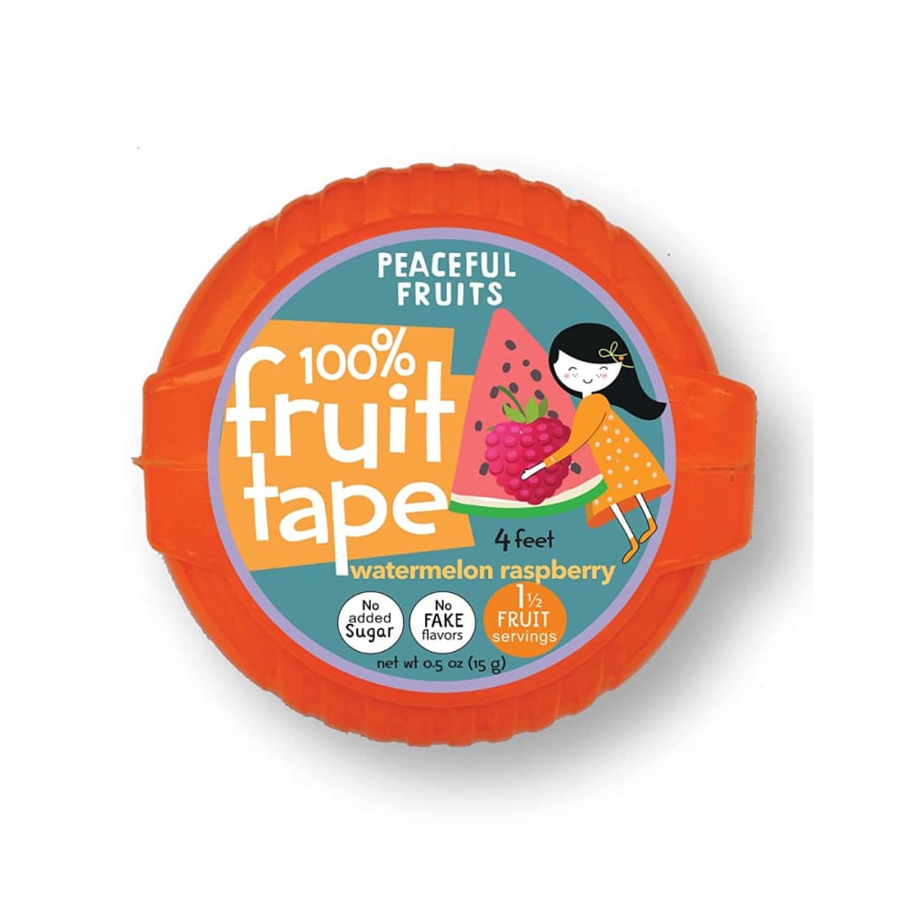 PEACEFUL FRUITS: Watermelon Raspberry Candy Fruit Tape 0.5 oz (Pack of 5) - Grocery > Chocolate Desserts and Sweets > Candy - PEACEFUL