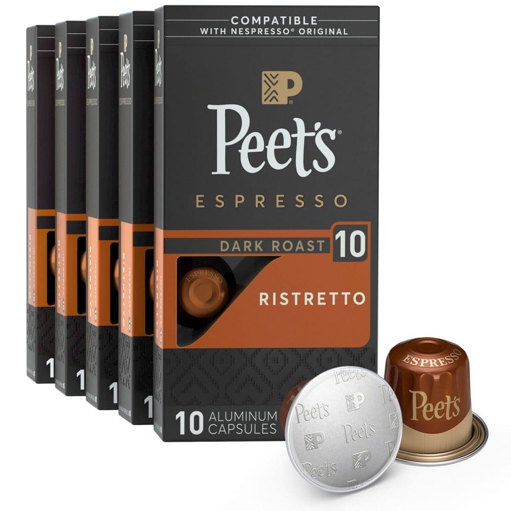 Peet’s Coffee Ristretto Intensity 10 Dark Roast Capsules (50 ct.) - K-Cups & Single Serve Coffee - Peet’s