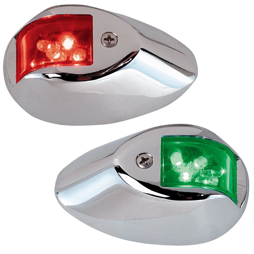 Perko LED Side Lights - Red/ Green - 24V - Chrome Plated Housing - Lighting | Navigation Lights - Perko