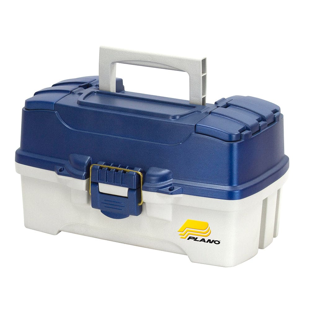 Plano 2-Tray Tackle Box w/ Duel Top Access - Blue Metallic/ Off White - Outdoor | Tackle Storage - Plano