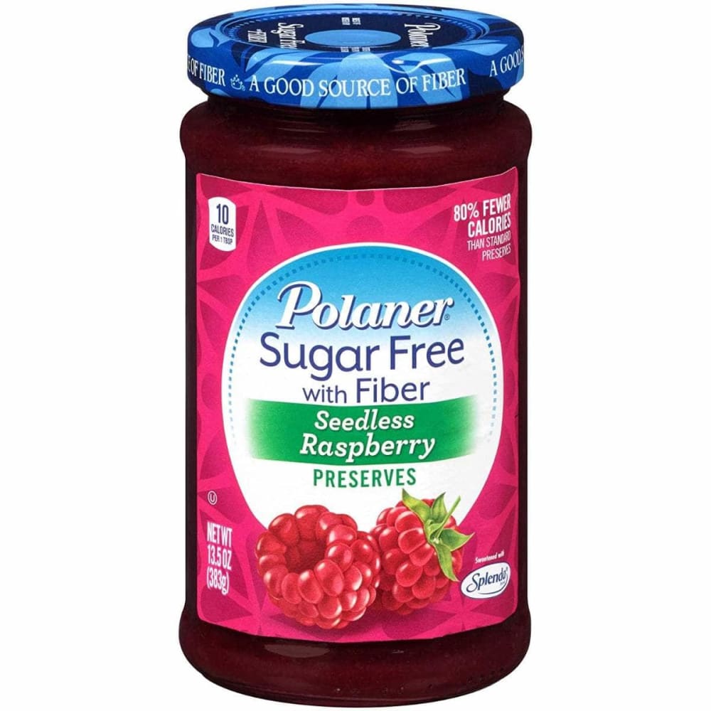 POLANER Grocery > Pantry > Jams & Jellies POLANER: Sugar Free Seedless Raspberry Preserves with Fiber, 13.5 oz