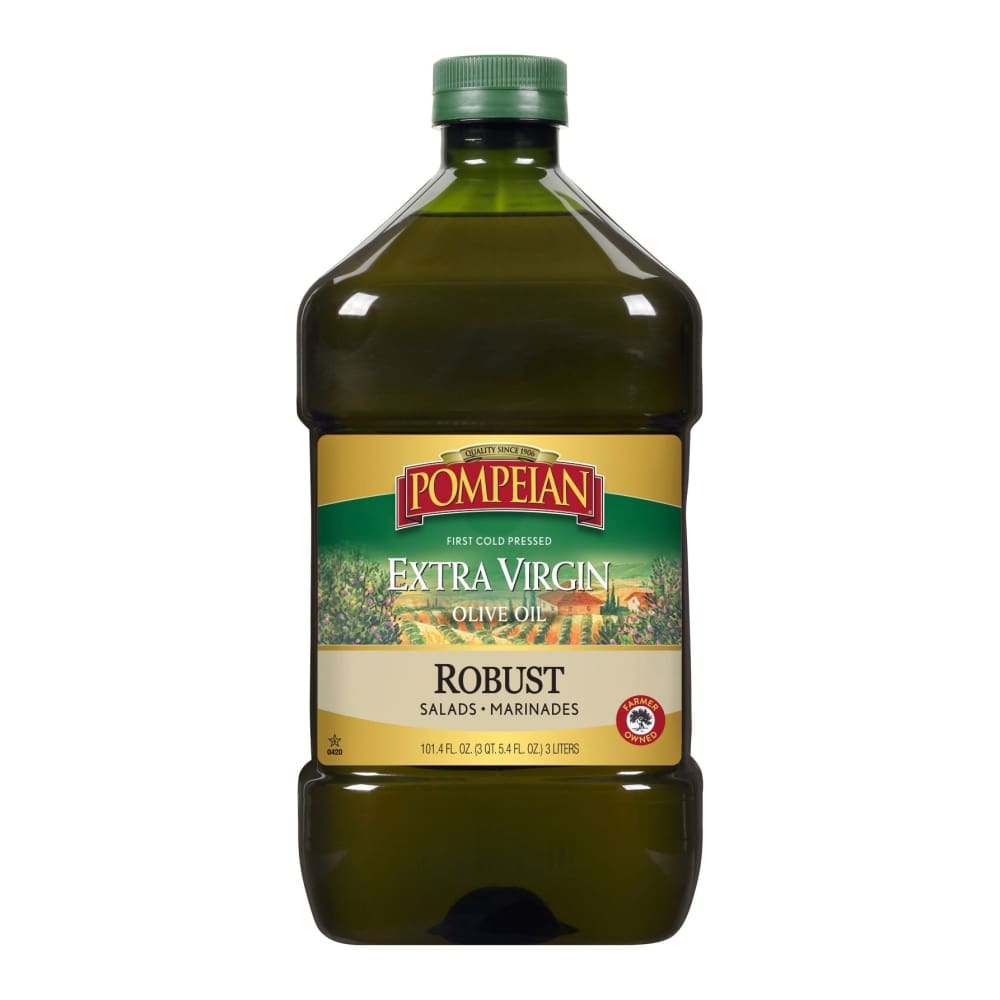 Pompeian Robust Extra Virgin Olive Oil First Cold Pressed Full-Bodied Flavor 101 fl. oz. - Pompeian