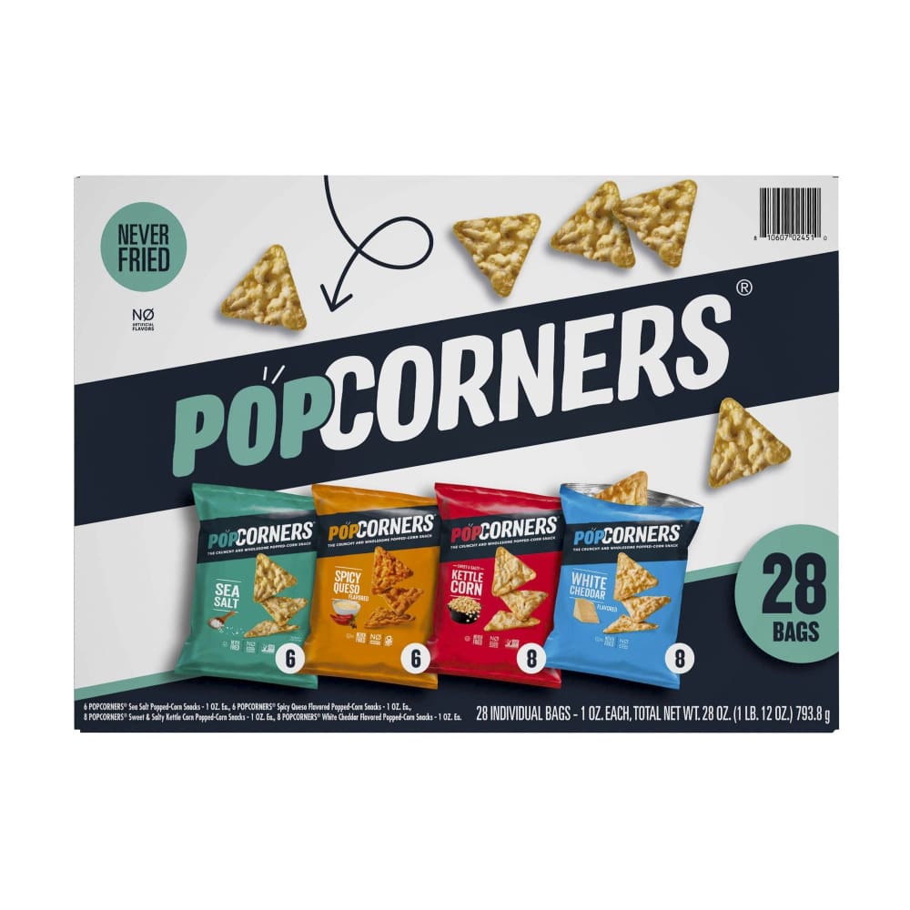 PopCorners 4 Flavor Variety Pack Popped Corn Chips Snacks 28 ct. - PopCorners