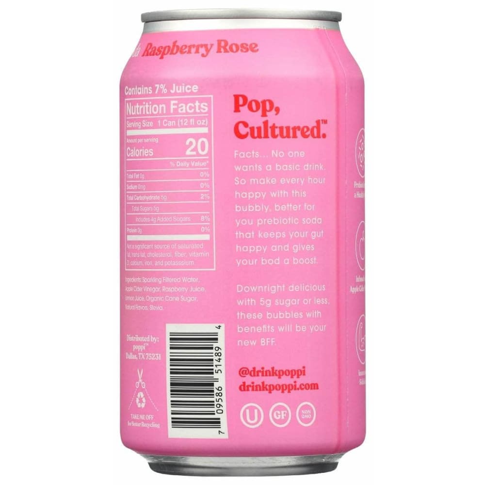 POPPI Poppi Drink Prebiotic Raspberry, 12 Fo