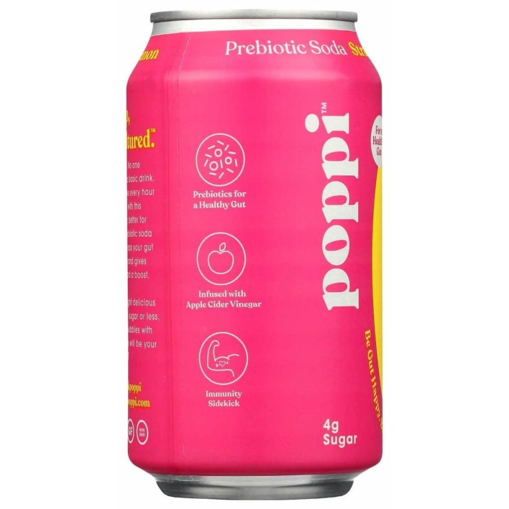 POPPI Poppi Drink Probiotic Strawberry Lemonade, 12 Fo