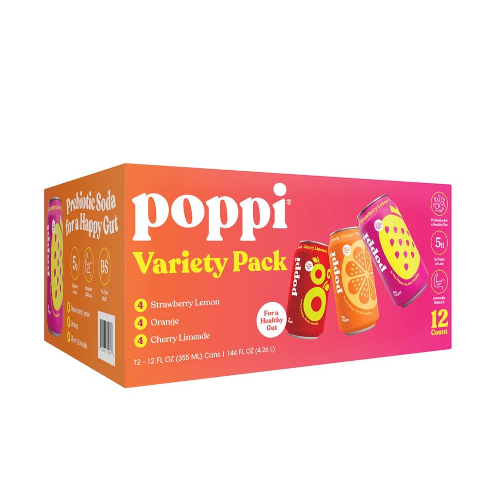 poppi Prebiotic Soda Variety Pack (12 fl. oz. 12 pk.) - Soda - poppi