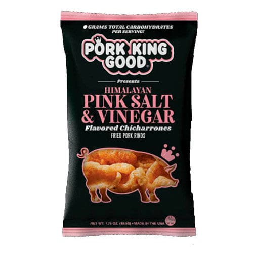 Pork King Good Pink Salt & Vinegar Flavored Pork Rinds 1.75oz (Case of 12) - Snacks/Bulk Snacks - Pork King Good