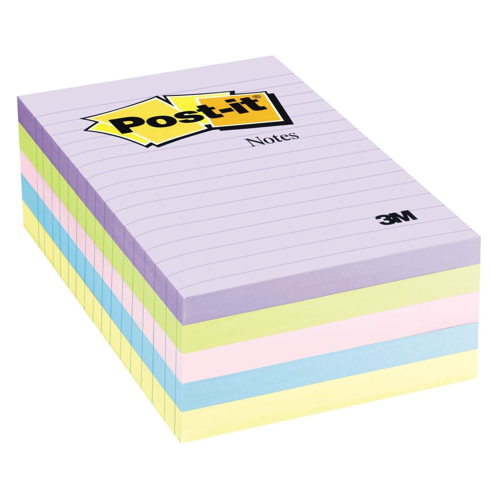 Post-it 4 x 6 Notes 5 pk./100 ct. - Pastel - Post-it