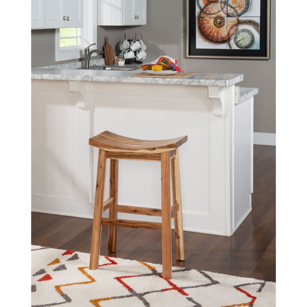 Powell Dale Saddle Barstool - Light Wood - Powell