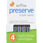 Preserve Preserve Razor Blade Replacement Triple Blade 4 Cartridge, 1 ea