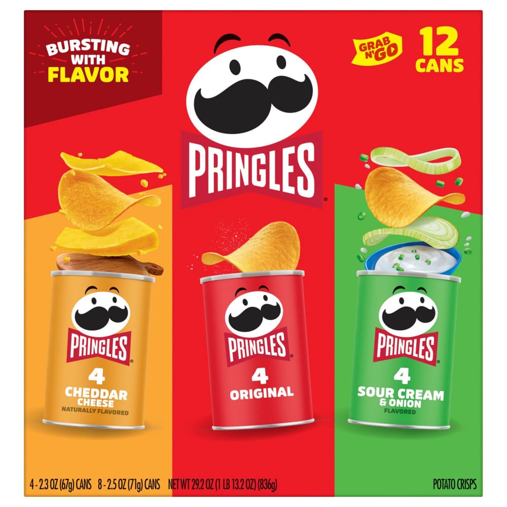 Pringles Variety Pack Grab N'Go Cans, 12 pk. | ShelHealth