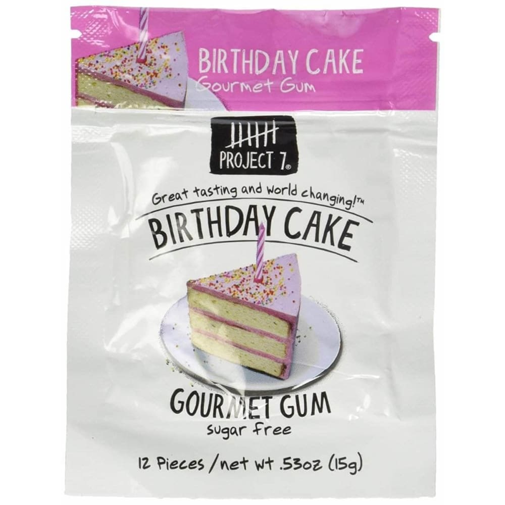 PROJECT 7 Project 7 Gum Birthday Cake Pouch, 0.6 Oz