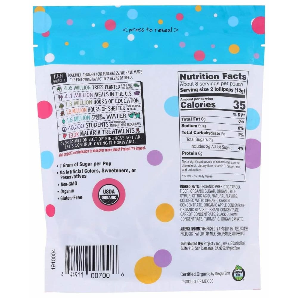 PROJECT 7 Project 7 Lollipops Golly Low Sugar, 3.5 Oz