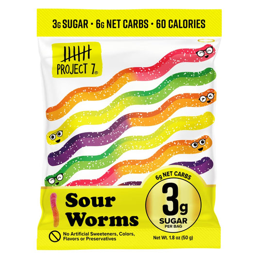 PROJECT 7 Project 7 Worms Gummy Sour L Sugar, 1.8 Oz