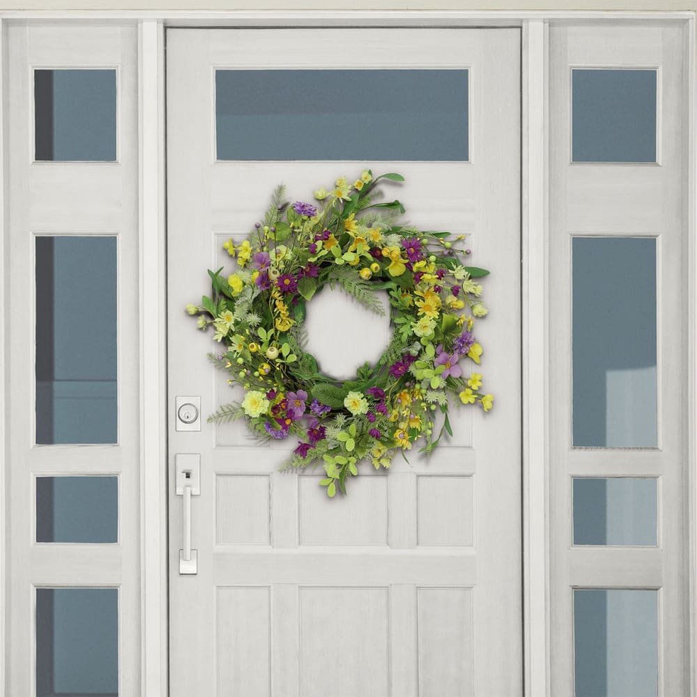 Puleo International 24 Artificial Spring Mixed Floral Wreath - Puleo