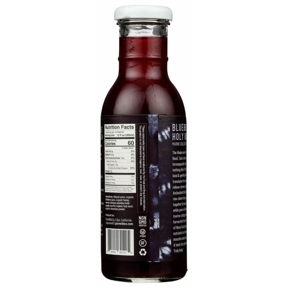 PUREWILD CO Grocery > Beverages > Beverages PUREWILD CO: Blueberry Holy Basil, 12 fo