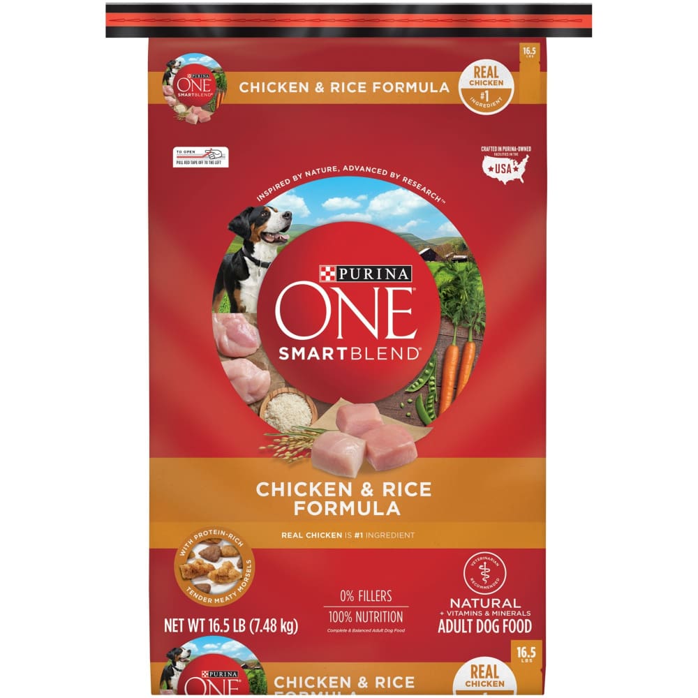 Purina One Smartblend Chicken and Rice Formula Adult Dog Food 16.5 lbs. - Purina